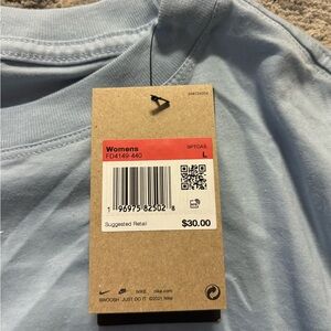 Nike Light Blue Shirt Cotton Fabric Round Neckline